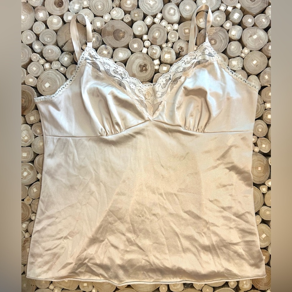 Vanity Fair Cream Lace Trim Cami